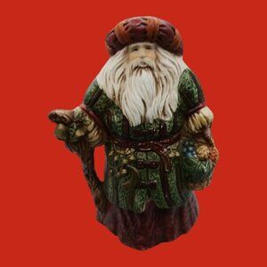 Santa claus figurine bisque porcelain christmas decor